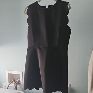 Glam Black Scalloped Mini Dress